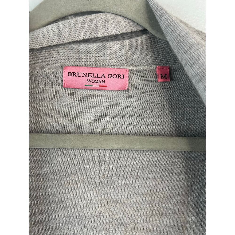 Brunella Gori Womens Gray Open Front Cardigan Size Medium - Picture 2 of 5